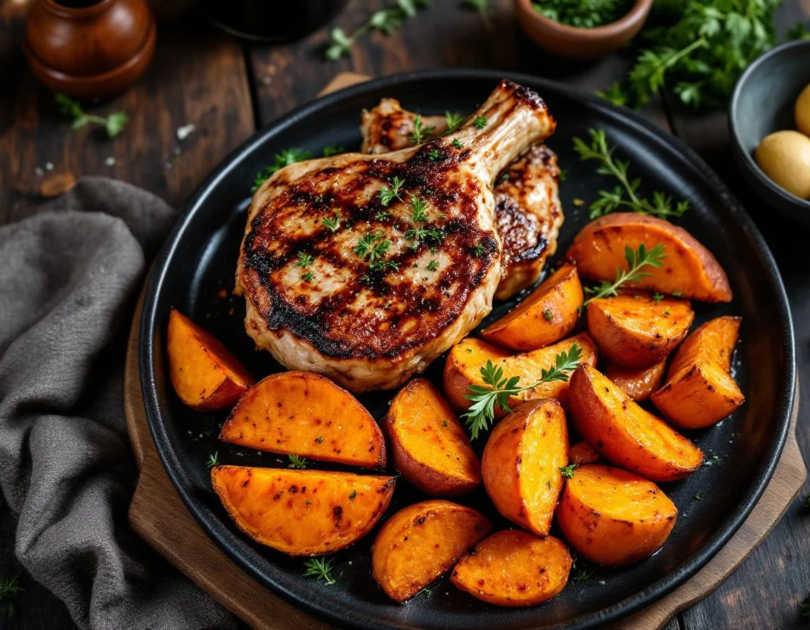 Baked Pork Chops with Sweet Potato