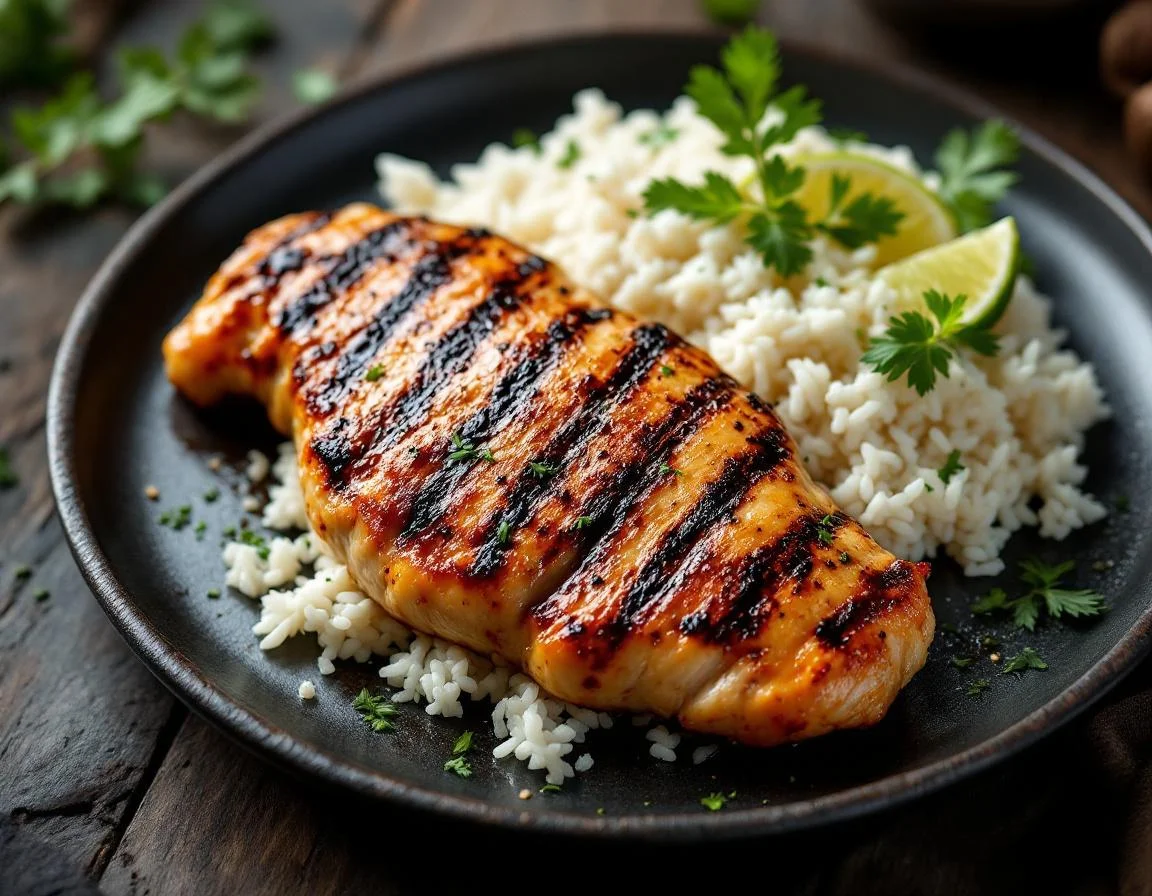Grilled Chicken Breast with White Rice
