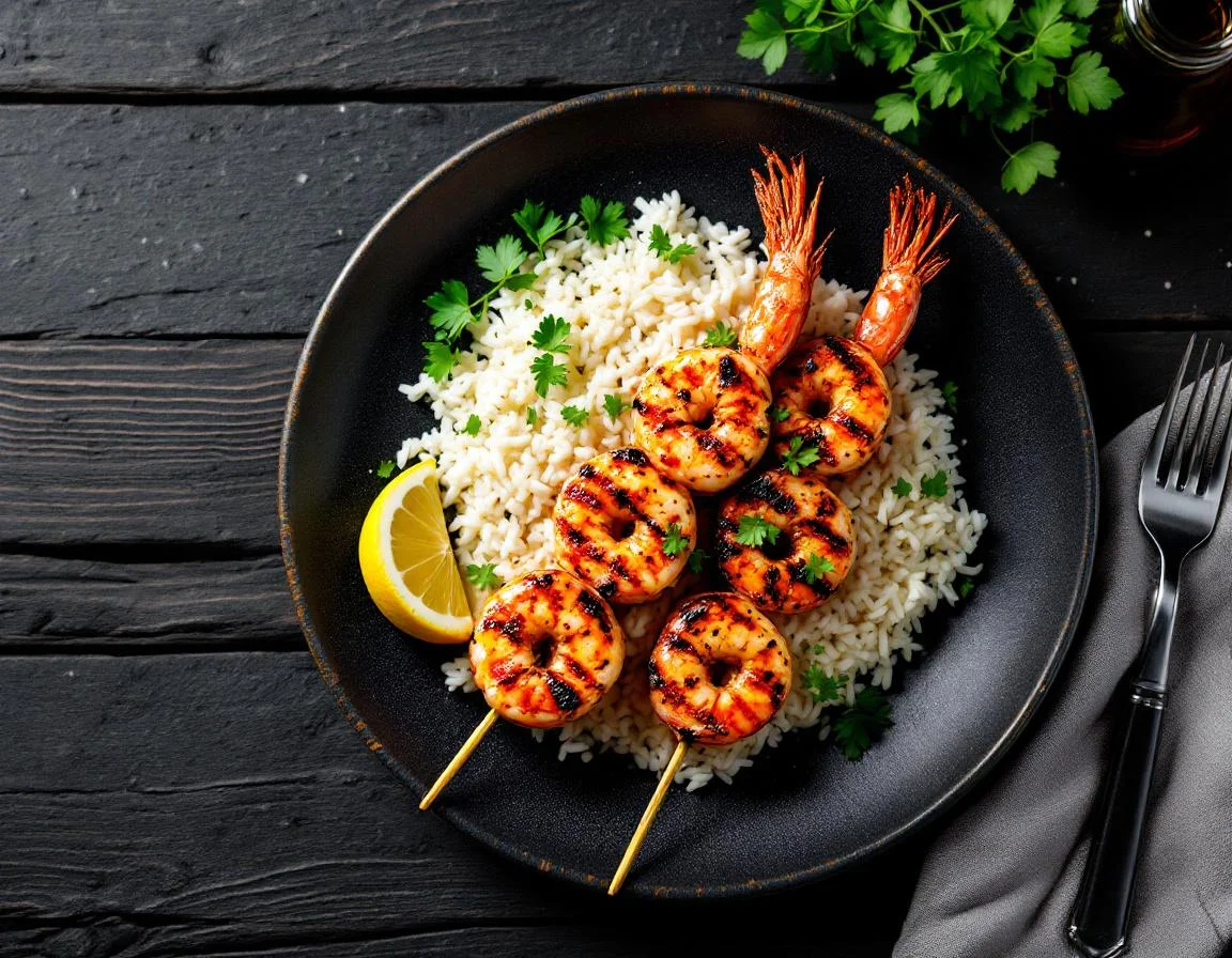 Grilled Shrimp with White Rice