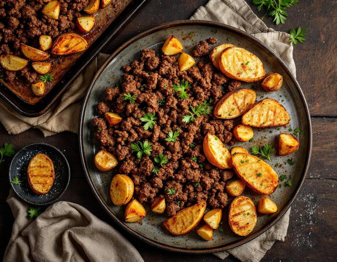 Sheet Pan Ground Beef 80/20 with Potatoes